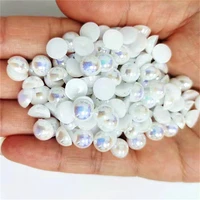 multi size all pure white ab half round abs imitation flatback acrylic pearl glue on pearls beads nailart crafts diy decorations