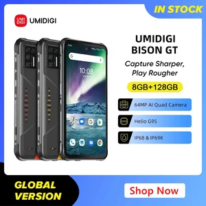 in stockumidigi bison gt ip68ip69k helio g95 8gb 128gb rugged smart phone 64mp ai quad camera6 67 fhd 33w charger cellphone free global shipping