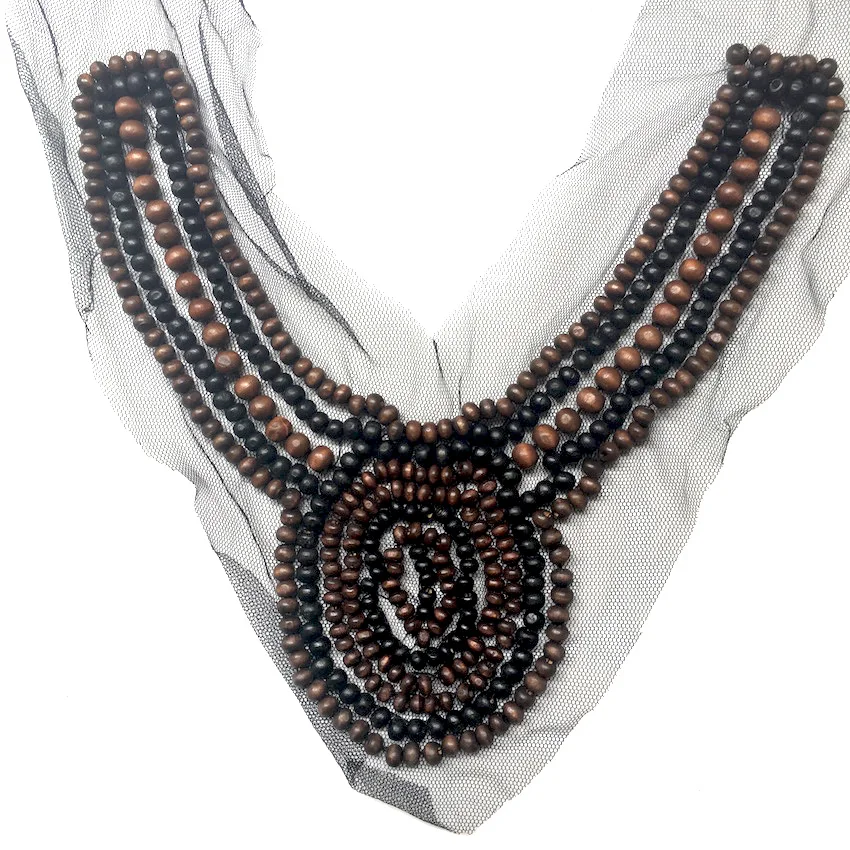 1 шт. собственными руками Сделай Сам тяжелое вышитое бисером кружевной воротник с