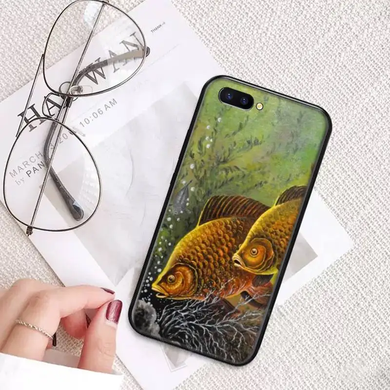 

Carp Fishing animal river Phone Case For OPPO R9 R11 R15 R17 RENO Realme S PLUS Normal 2z 3 5 C2 pro