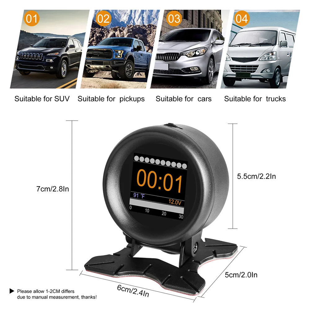 AUTOOL X60 Многофункциональный HUD Дисплей + OBD2 считыватель кодов Авто диагностический