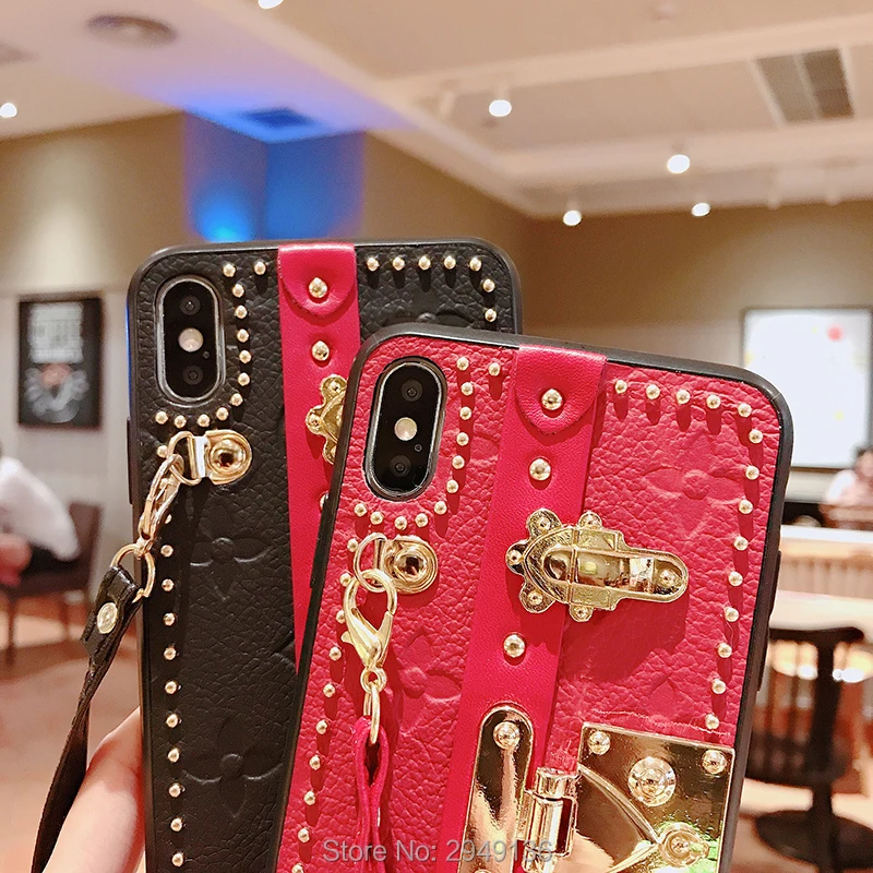 Для Apple XS max чехол для мобильного телефона кожаный кронштейн 8plus защитный чехол для iphone мягкий чехол мессенджер XS для мобильного телефона cas