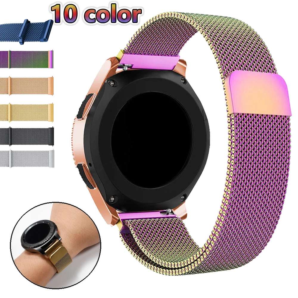 22 мм ремешок для часов samsung galaxy watch 46 мм 42 active 2 gear S3 Frontier ремешок Milanese amazfit bip 20 huawei watch GT ремешок