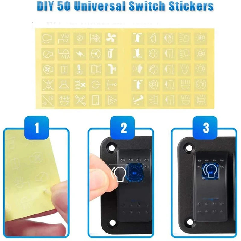 

6 Gang Waterproof Marine Boat Rocker Switch Panel with LED Backlight for Car SUV Marine RV Truck Camper Boat