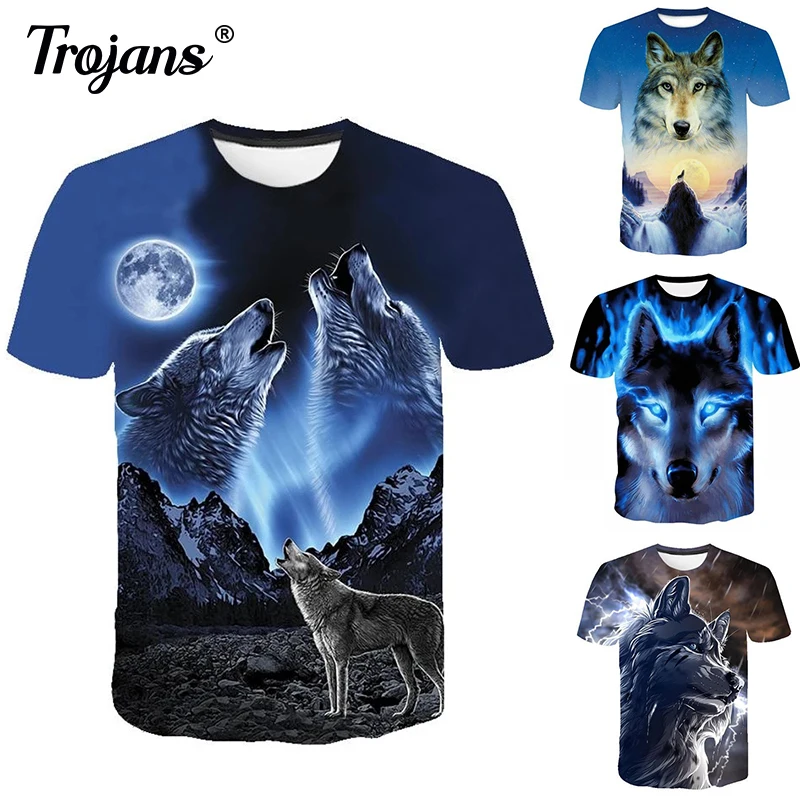 

Футболка мужская с 3D-принтом волка, уличная одежда с круглым вырезом и коротким рукавом, топы, забавная модная одежда с животными, повседнев...