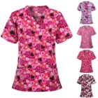 Женская летняя форма для медсестры, блузка с коротким рукавом и V-образным вырезом, 2021