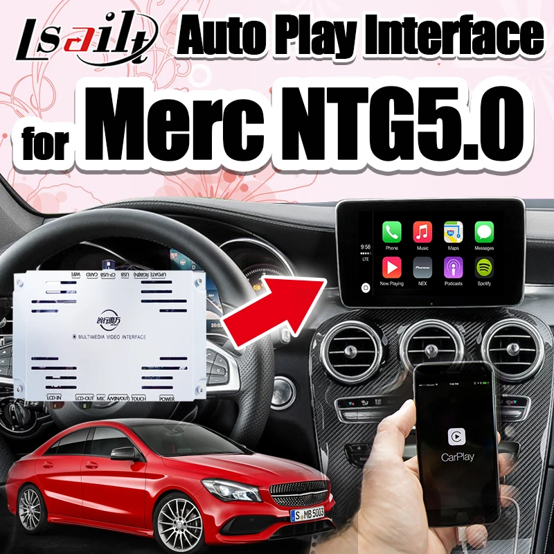 Интерфейс Plug &amp Play Auto для 2015-2018 Benz C/E/A/B/ML/GLK Ntg 5 0 с Siri Command carplay box от Lsailt | Автомобили и