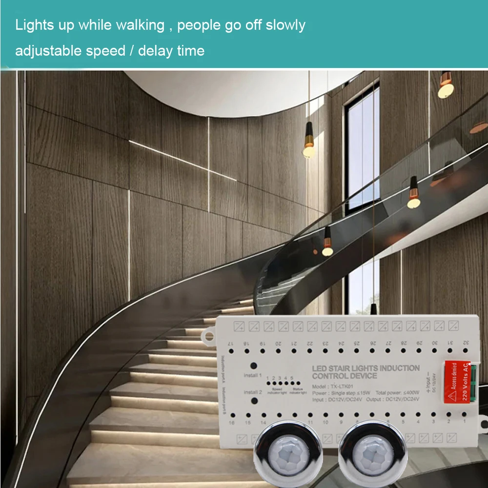 Фото Модернизированный светильник для лестницы с пассивным инфракрасным датчиком