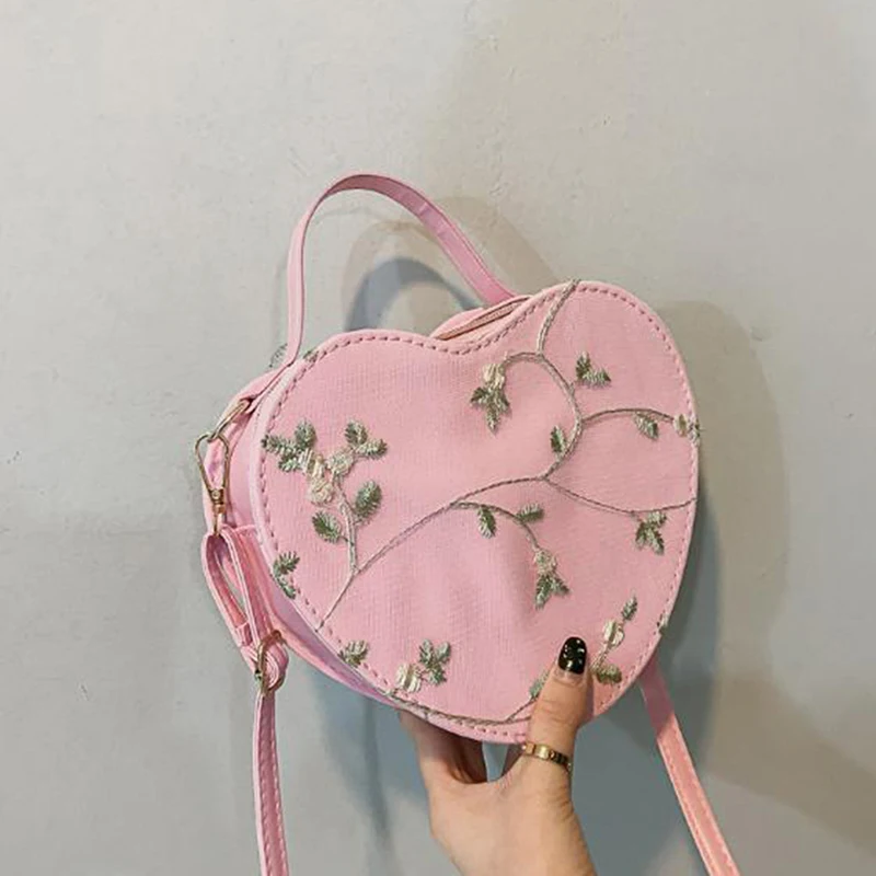 

Cute Zipper Women Bag Heart-shaped Wild Messenger Bags For Women 2020 Fashion Handbag Korean Style Shoulder Bags