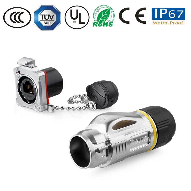 Соединитель RJ45 для улицы металлический сетевой сигнал водонепроницаемый