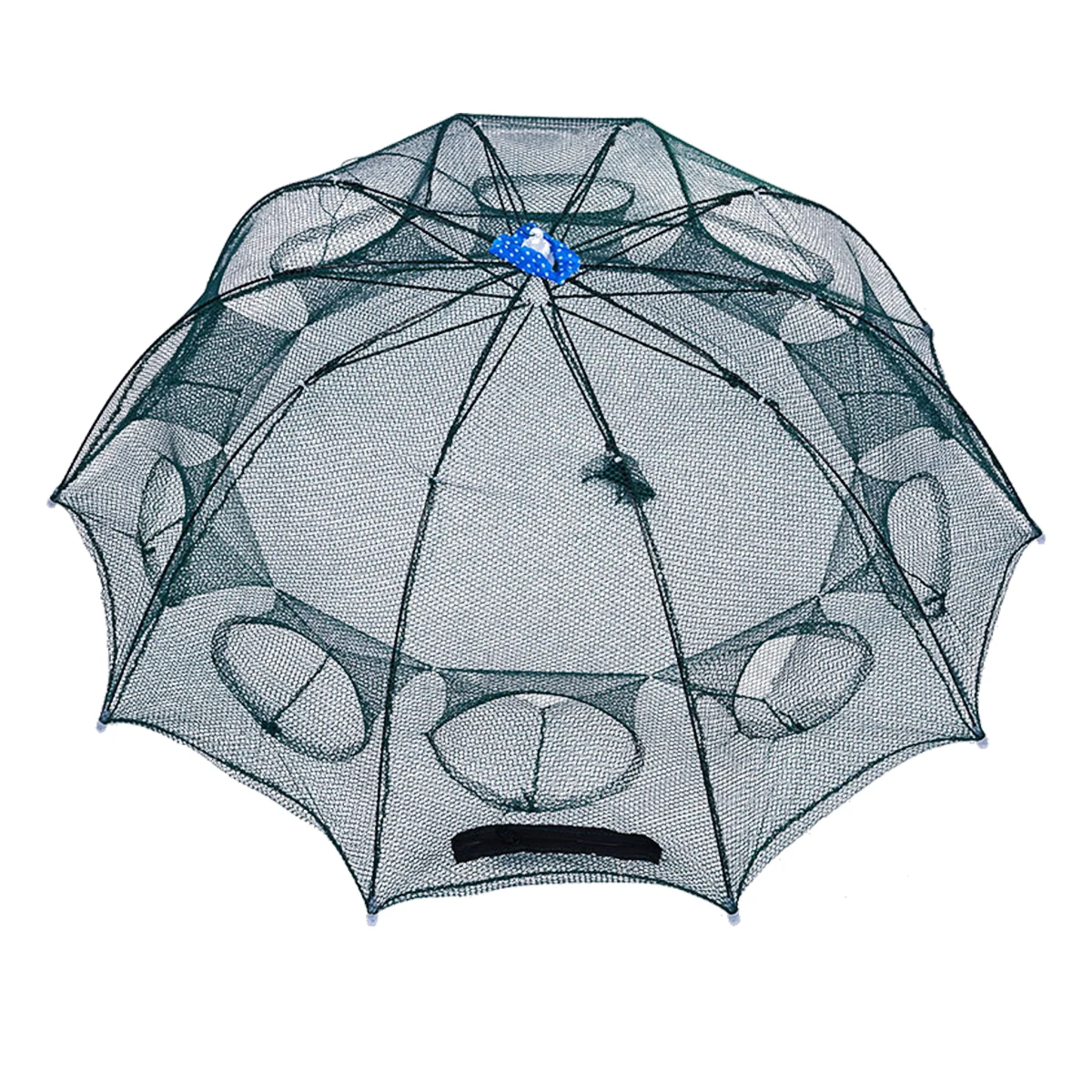 Strengthened 4-12 Holes Automatic Fishing Net Shrimp Cage Nylon Foldable Fish Trap Cast Net Cast Fold Crab trap Fishing Network