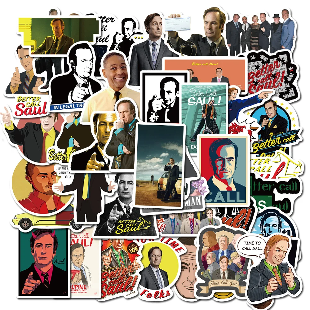 50 шт./компл. TV Show Better Call Saul Sticker s для ноутбука ПК гитарная надпись чемодан
