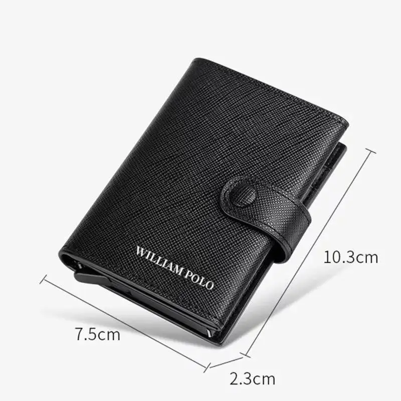 Кошелек WILLIAMPOLO Rfid для мужчин тонкий бумажник из 100% натуральной кожи с маленькими