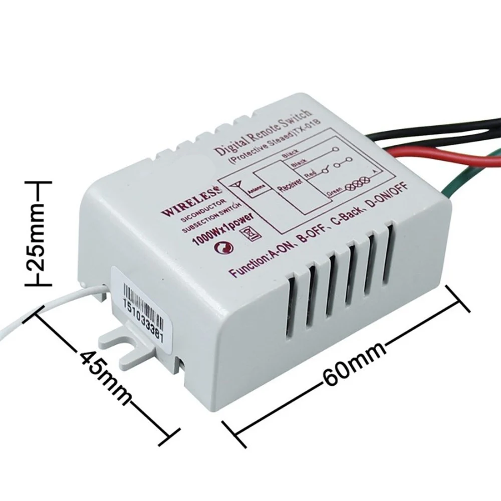 

1/2/3/4 Ways 220V Wireless Remote Control Switch Receiver Transmitter Remote Digital Control Switch For LED Lamp