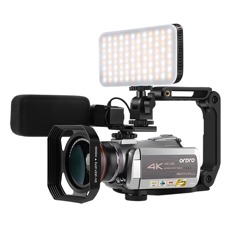 Видеокамера Vlog AZ50 64X, профессиональная камера-регистратор с цифровым зумом, ИК ночным видением, Wi-Fi, для YouTube