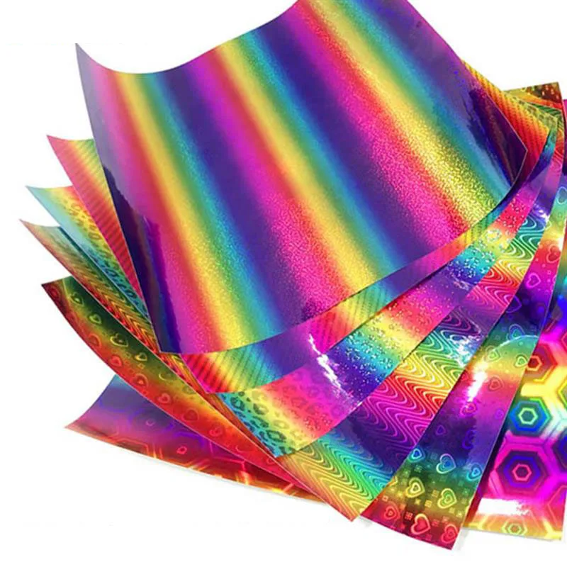 Голографический Радужный градиент Перманентный клейкий ремесло виниловый знак