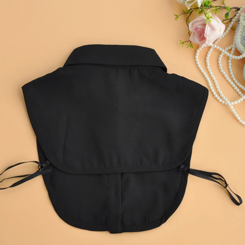 Блестящий женский фальшивый воротник для женщин белый Съемный Черный