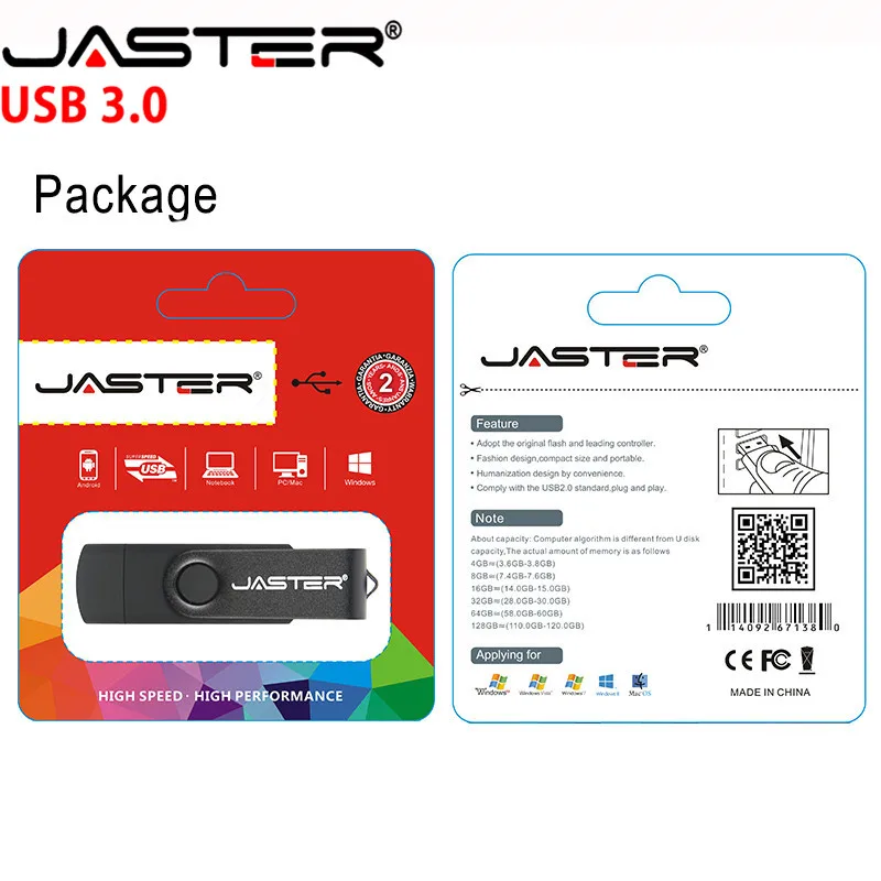 Новый флэш накопитель JASTER 128 ГБ 64 32 16 8 4 Гб OTG высокоскоростной Флэш для Android/ПК|USB
