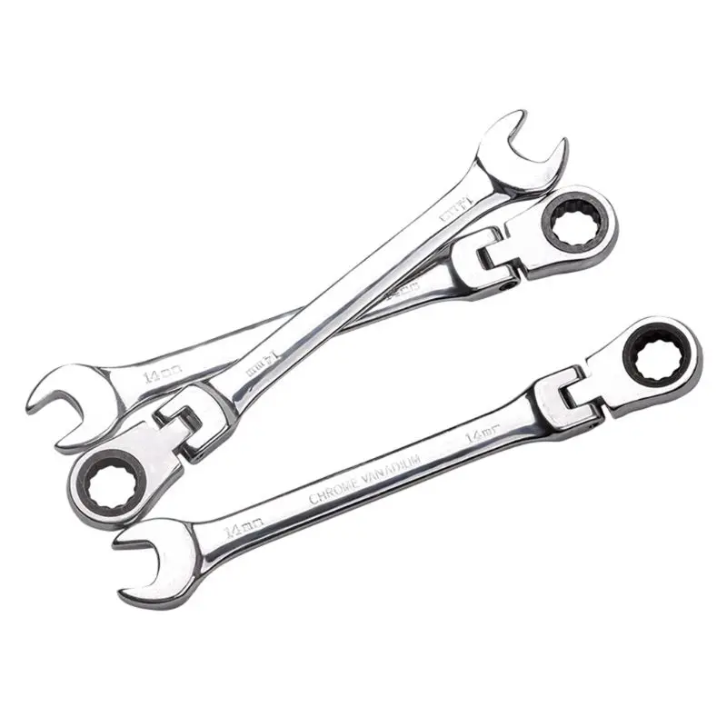 

Flexible 72 Tooth Movable Head Spanners 12-18mm Ratchet Wrench 90 Bending Tool