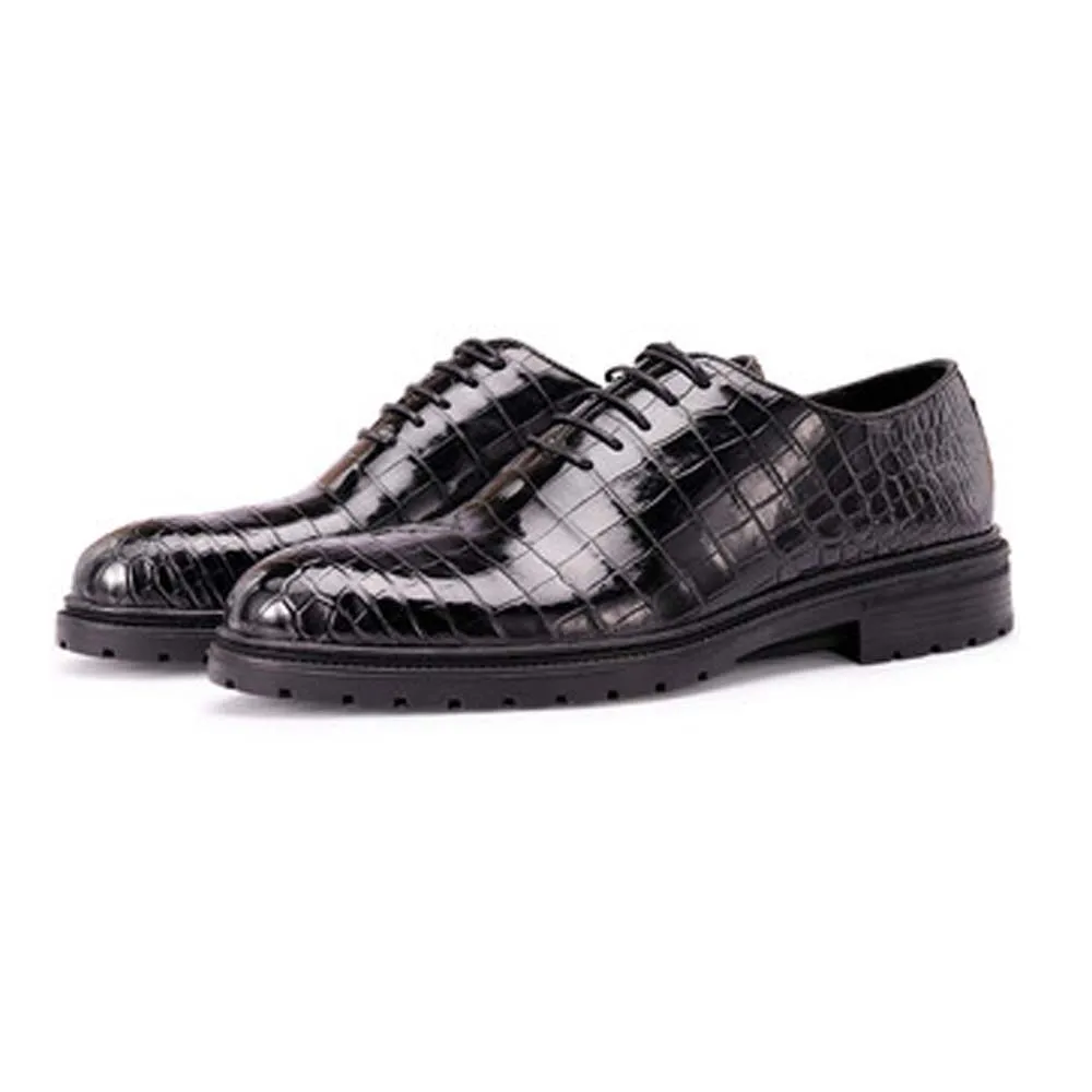 

piliyuan new Air cushion bottom men dress shoes male crocodile leather British male formal shoes Soft bottom men shoes