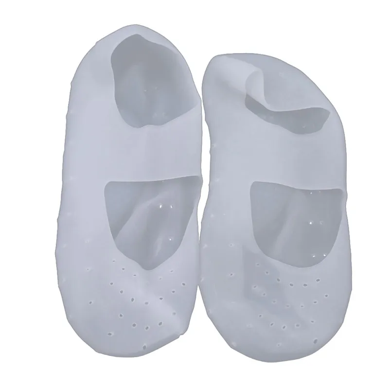 1 пара белых перфорированных носочков с носками-башмачками и бантиками