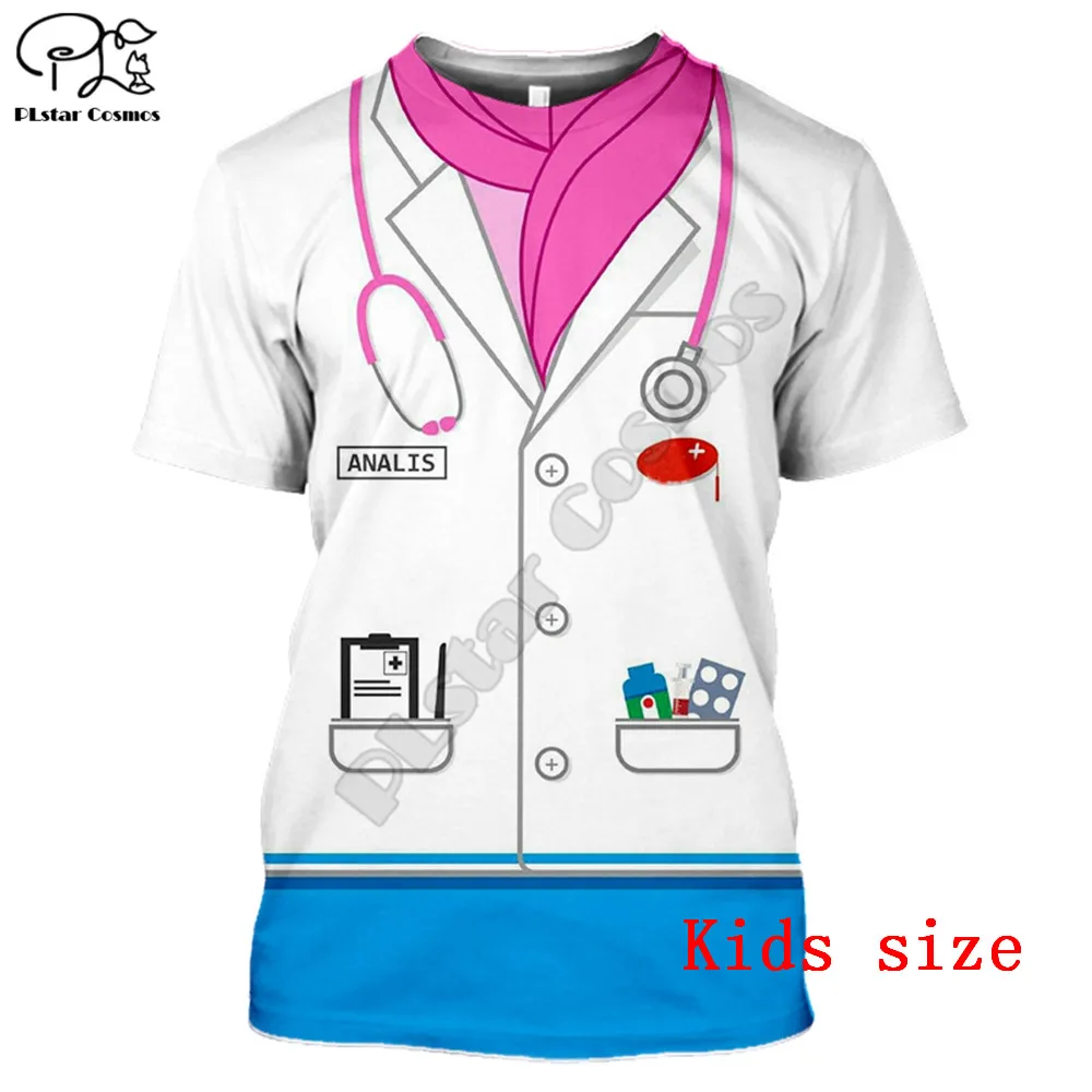 Детская одежда для косплея футболки с докторской униформой и полным принтом