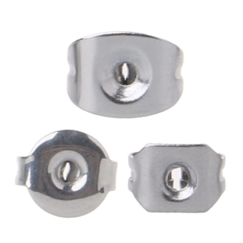 JAVRICK 100 шт бабочки клатчи стали замена серьги спицы Серебряный тон