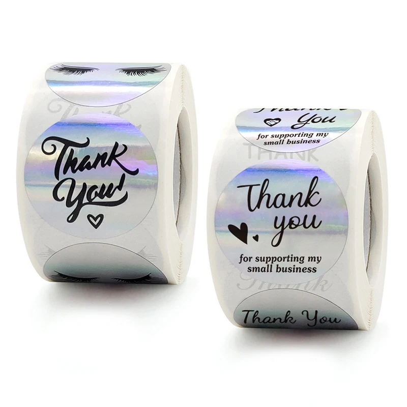 

Colorful Thank You Stickers Roll 500-Count Stickers Round for Wedding Birthday Party Holiday Celebration
