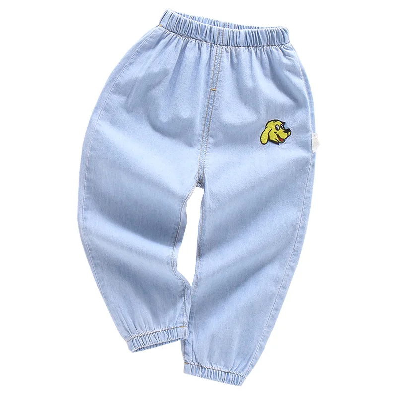 Детские джинсы новые стильные летние детские штаны в Корейском стиле для мужчин