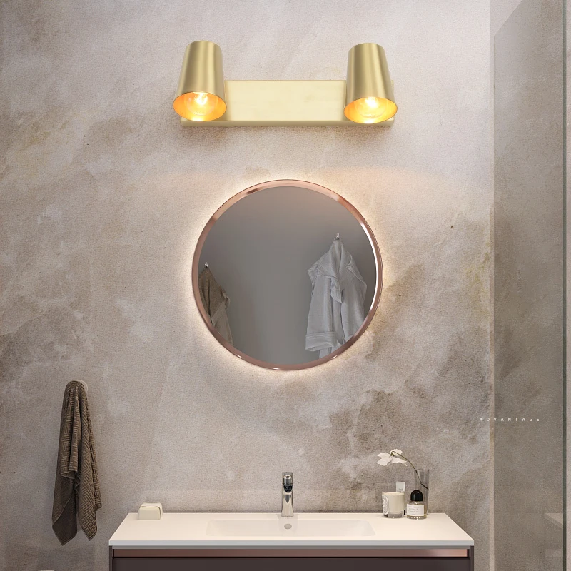 Modern Led Gold Mirror Light E27 Bulbs Wall Mounted Industrial Lamp Bathroom Waterproof | Лампы и освещение