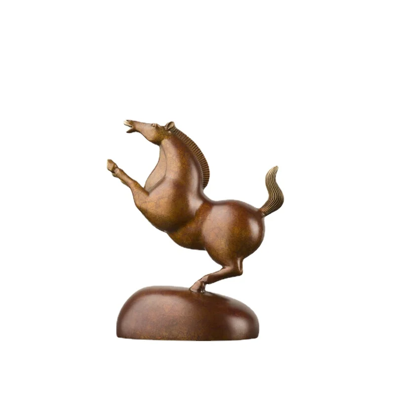 

Creative Pure Copper Figurines Crafts Retro Horse Sculpture Wine Cabinet Ornaments Simulation Animal Home Decoration Accessories
