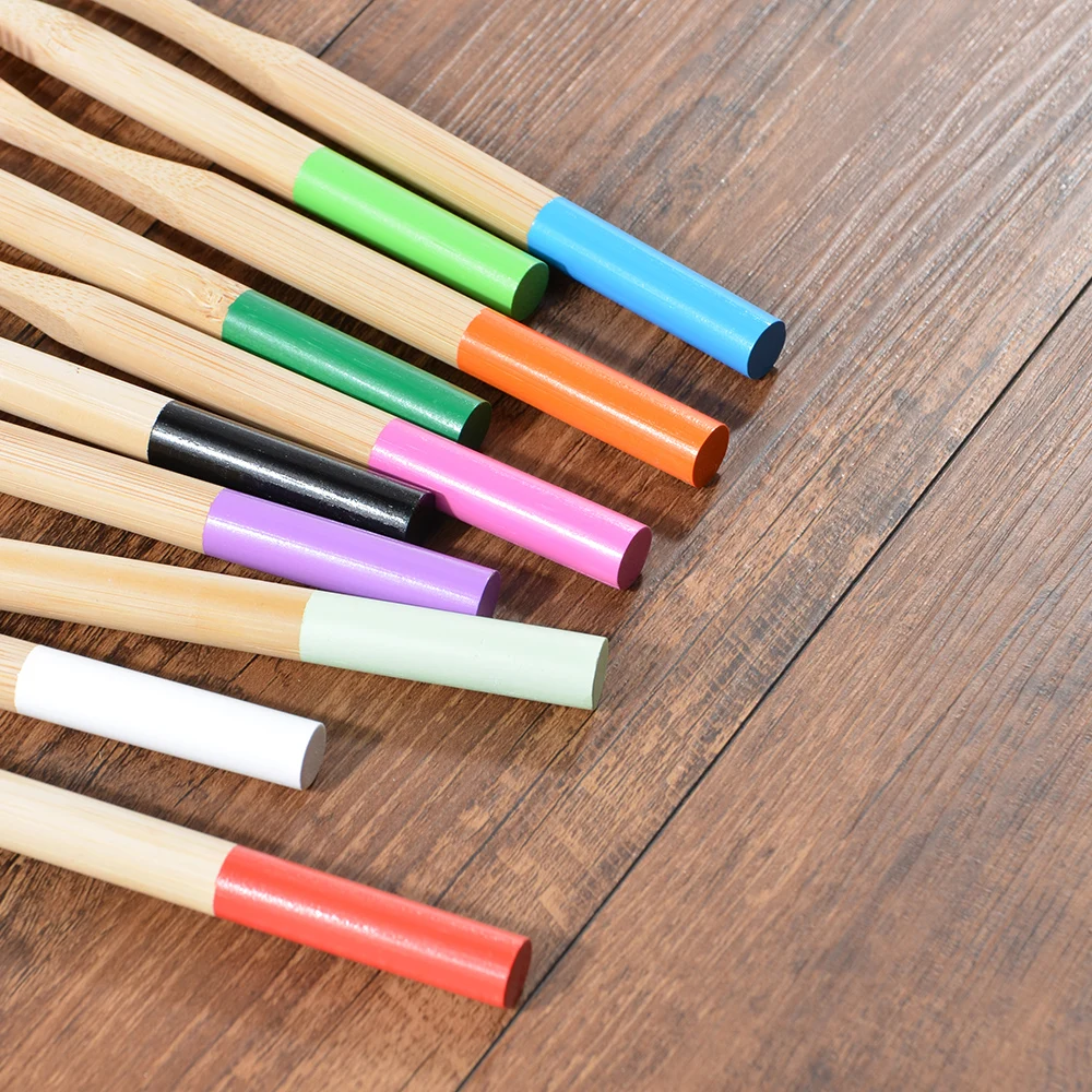 10 шт./упаковка биоразлагаемые бамбуковые зубные щётки с низким содержанием