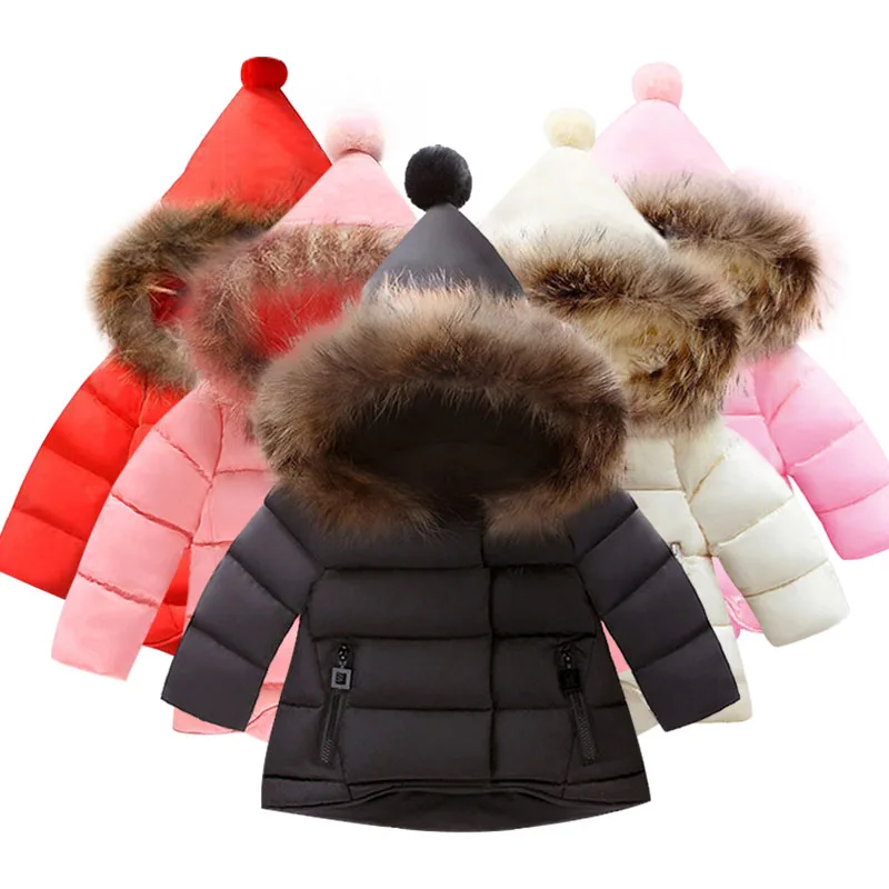 2019 Брендовое зимнее пальто для девочек малышей парка одежда От 0 до 6 лет с