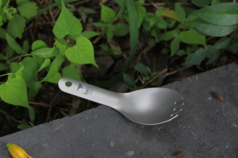 Набор столовых приборов Keith titanium Spork для кемпинга, для детей, для малышей, с короткой ручкой, Титановая Ложка, Для Путешествий, Походов, Ti5312, 13,6 г, с сумкой