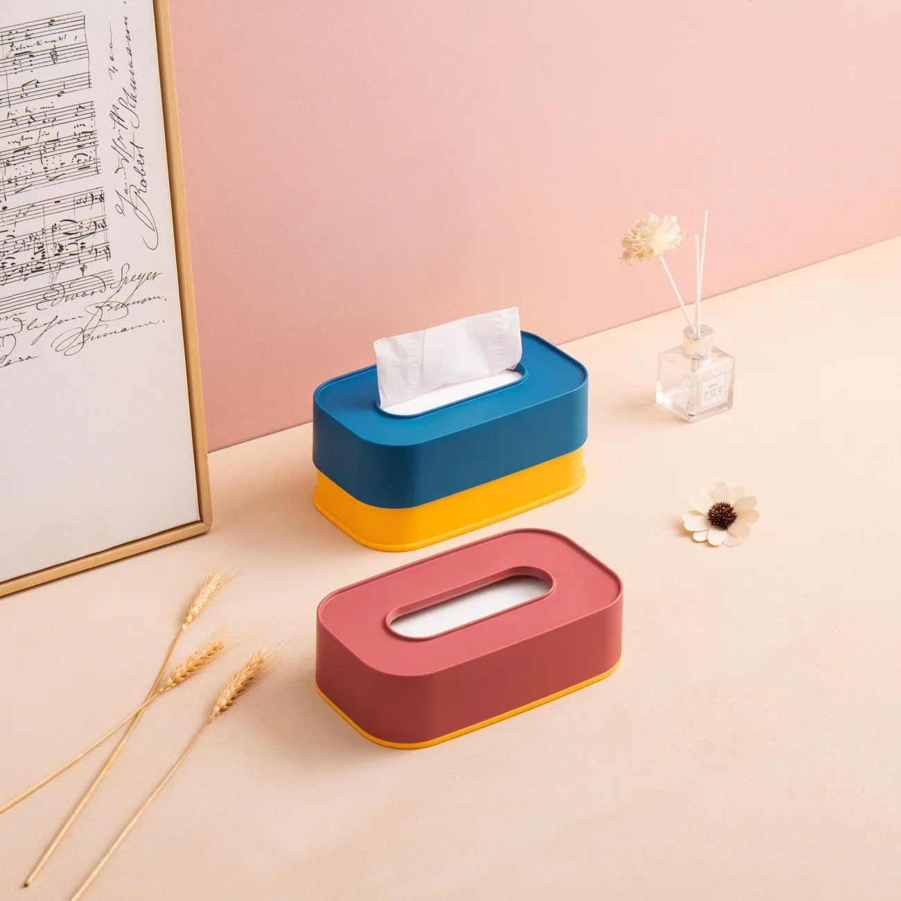 

Stretchable Napkin Holder Creative Tissue Box Container Desktop Decoration Office Home Paper Storage Box Case