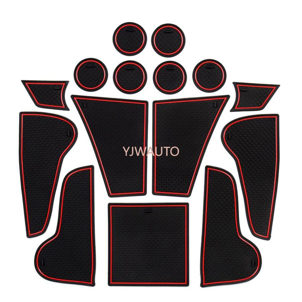 

Door Slot Mat for Audi Q7 2016~2019 Gate Groove Cushion Car Door Rubber Cup Holder Mats Anti-slip Carpets Position