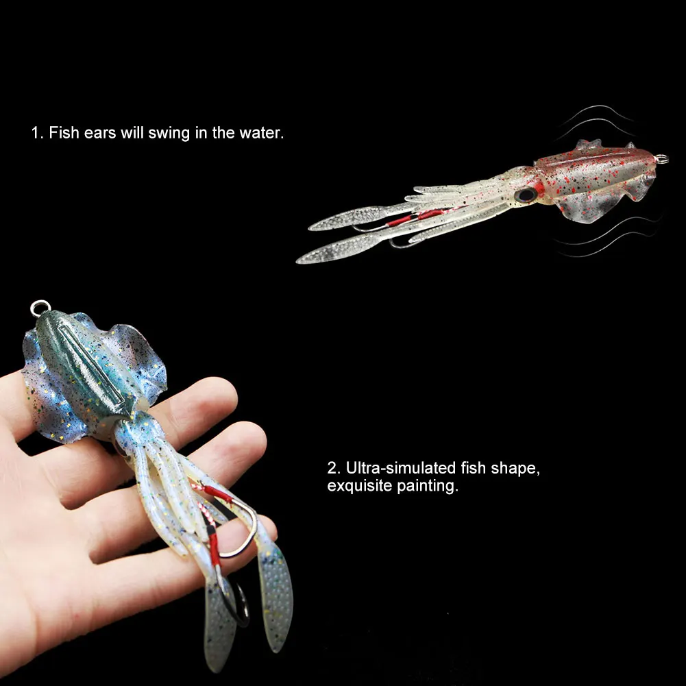 Кальмара Luer для ловля соленой воды светится в темноте Мягкая приманка рыбалки с