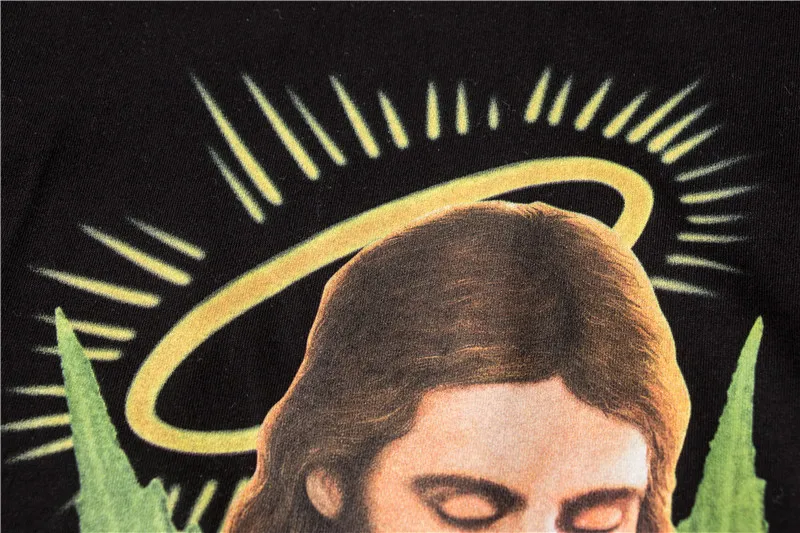 

High New 2020 parkour Fashion Jesus leaves nimbus T Shirts T-Shirt Hip Hop Skateboard Street Cotton T-Shirts Tee Top kenye #F81