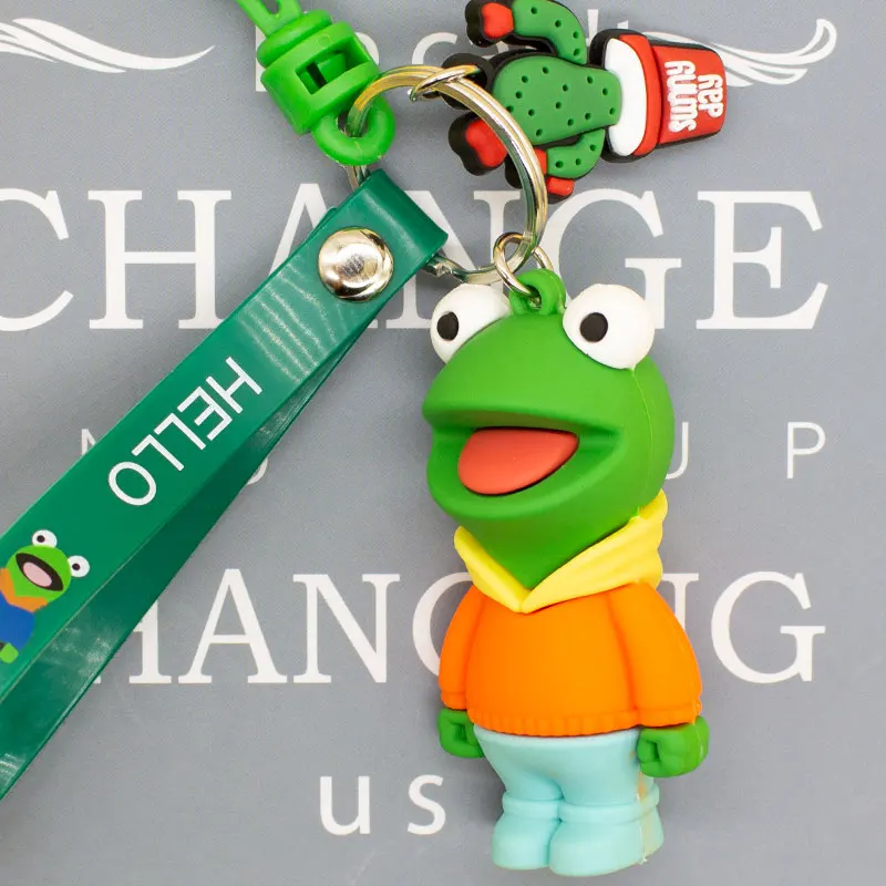 Творческий мультфильм брелок с дизайном лягушка Милая Семья Автомобильный