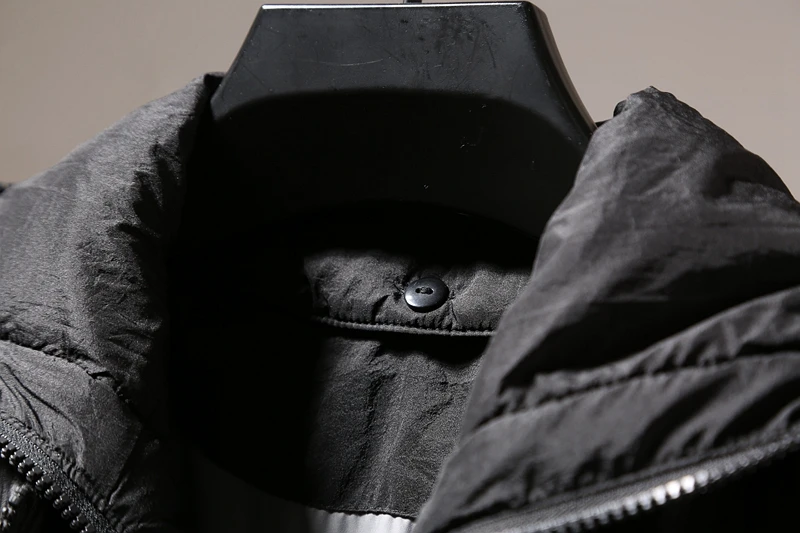 Мужская длинная куртка с капюшоном черная теплая парка на утином пуху зима 2020 |