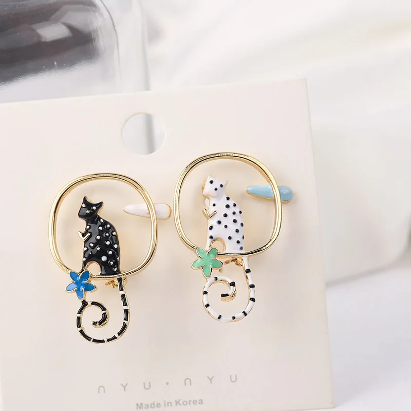 2019 новая популярная модная эмалированная брошь в виде милого кота с животными