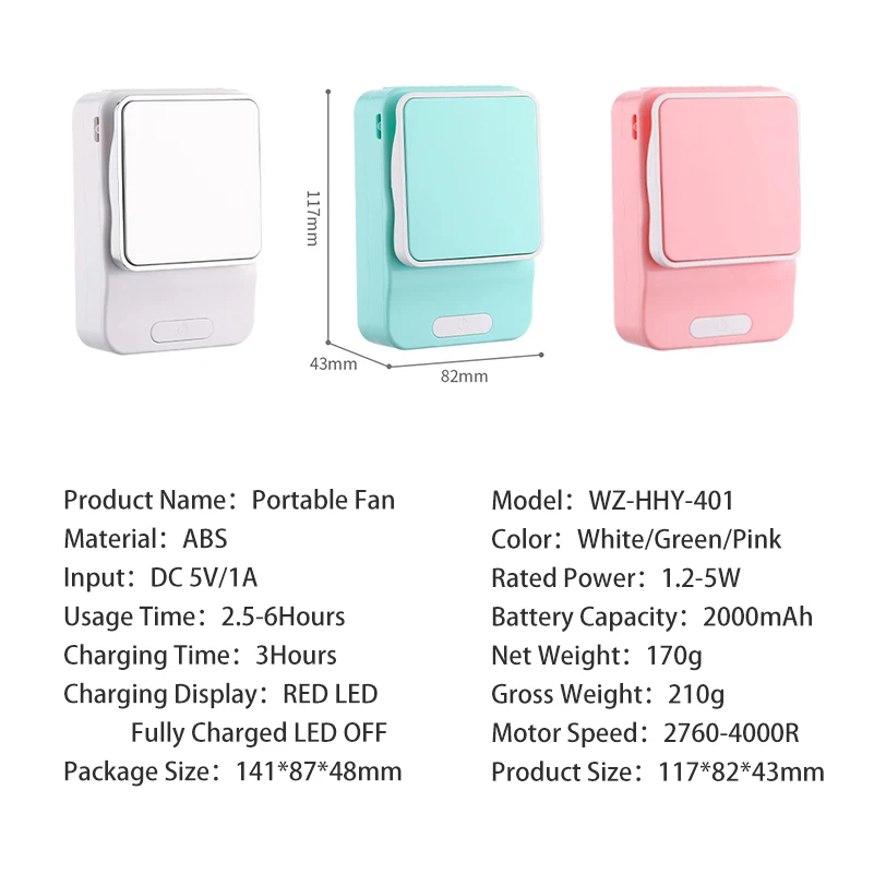 

Mini Neck Cooler Small Hung Waist Hand Fan Pocket Children's Household Portable Table Home Desktop Usb Charge Electric Air Wind