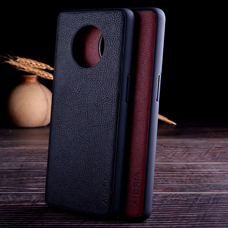 Чехол для Oneplus 7T Pro роскошный винтажный кожаный чехол мягкий ТПУ + ПК Жесткий oneplus 7t