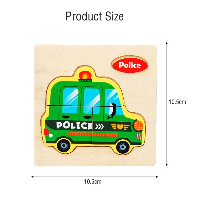 

Hot Sale New 3D Wooden Puzzle Kids Toy Wood Jigsaw Puzzle Cartoon Animal Vehicle Baby Early Educational Toys for Children Gift