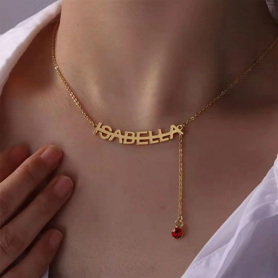 Ожерелье с именем на заказ Золотое колье из нержавеющей стали ювелирные изделия