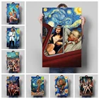 Плакаты на холсте с изображением Ван Гога Моны Лизы, постеры и принты для детской, настенные картины для стены в детской комнате