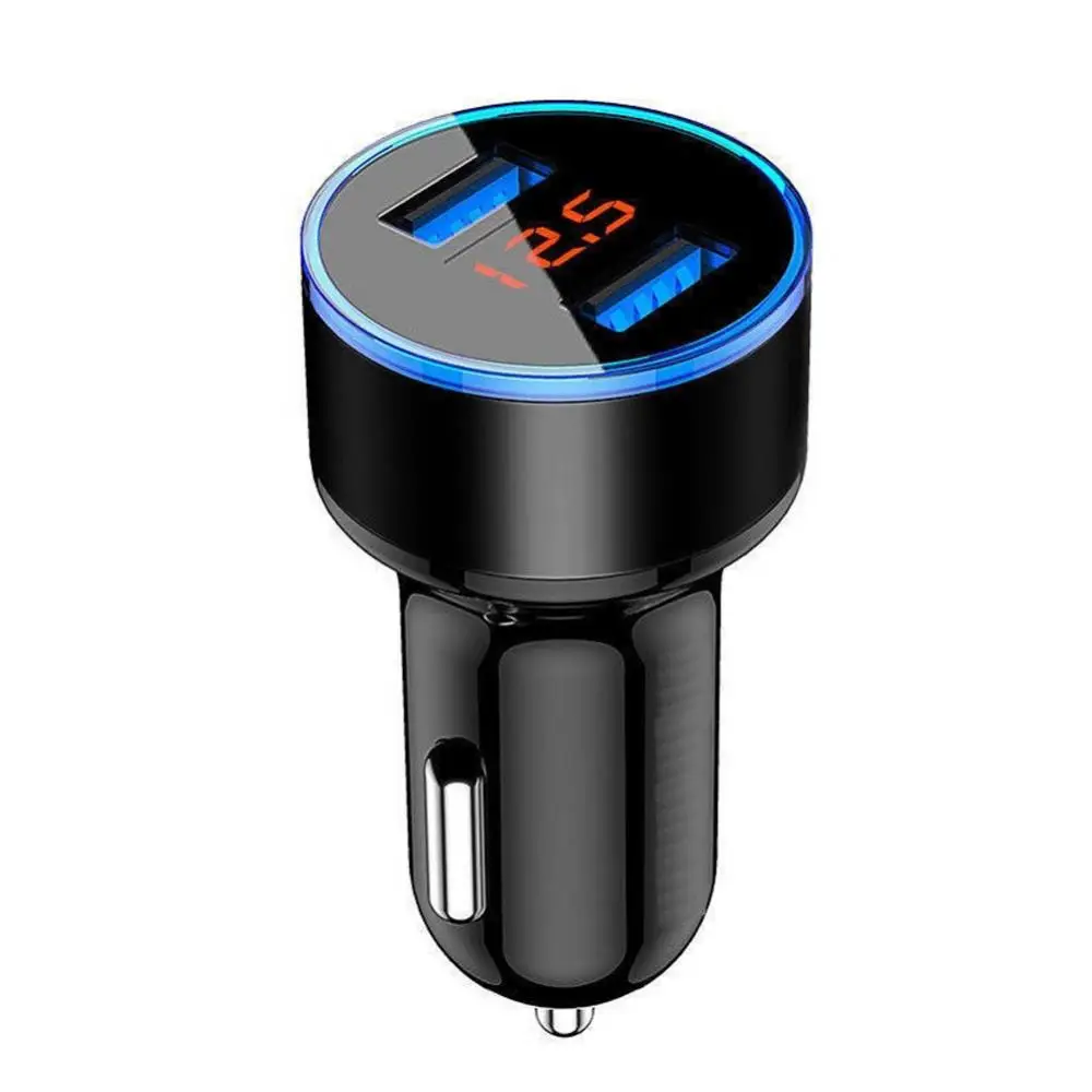 Автомобильное зарядное устройство с двумя USB-портами QC 3 0 и светодиодной