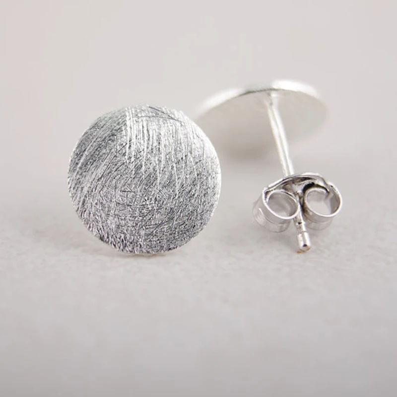 SMJEL Fashion Brushed Circle Karma Stud Earrings for Women Simple Round Geometric Small Ear brinco aros korean Style Jewelry
