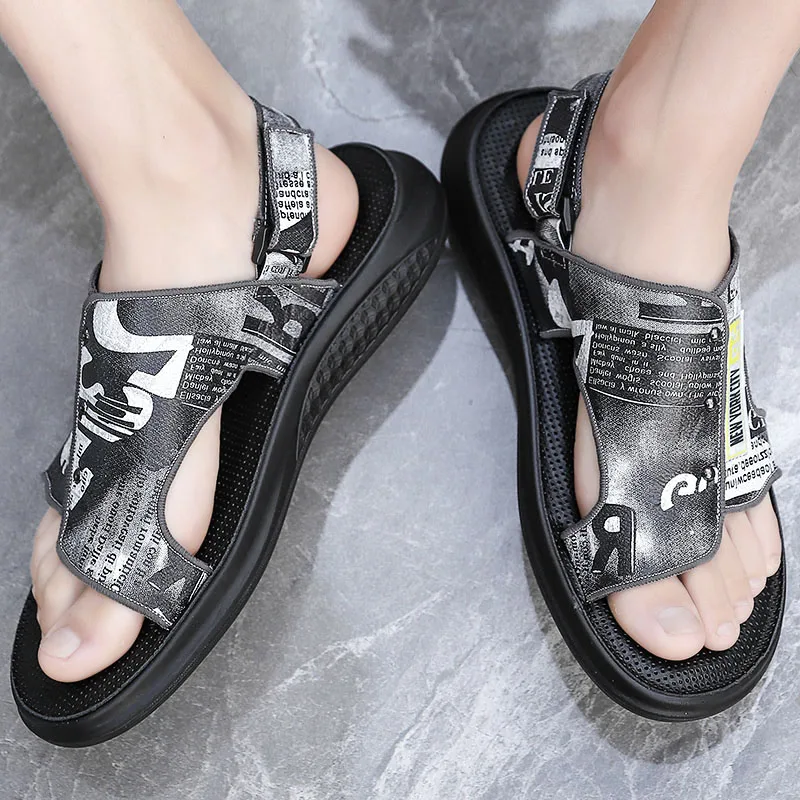 

Мужские легкие сандалии, синие повседневные сандалии, пляжная обувь, для лета, 2021