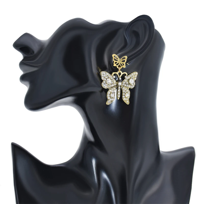 

Korean Sweet Cute Butterfly Stud Earrings For Women Girls Bling Rhinestone Earrings Elegant Lovely Jewerly Gifts